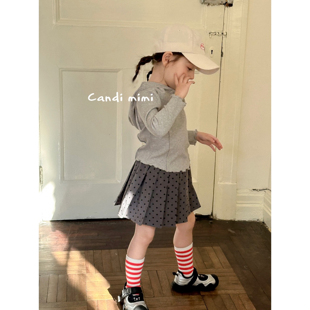 CANDIMIMI Áo cotton dài tay có mũ cài khuy - Phong cách Hàn Quốc