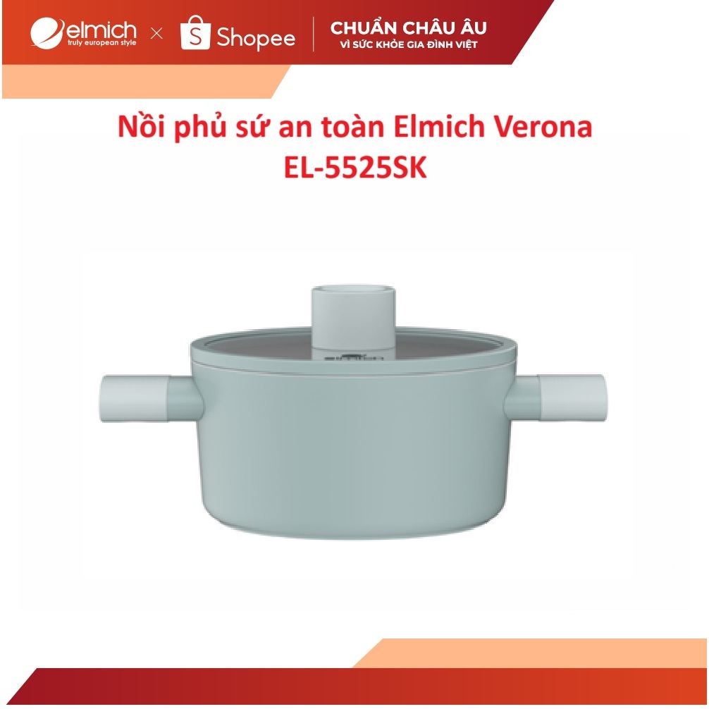 Nồi phủ sứ an toàn Elmich Verona EL-5525 Size 16,18,20,24cm