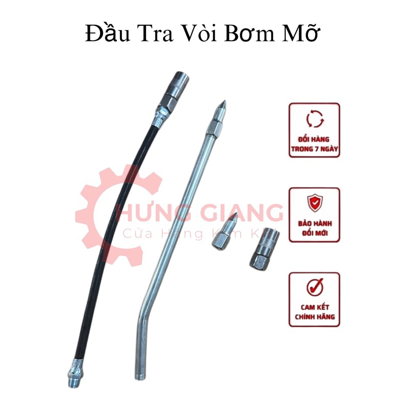 Vòi Bơm Mỡ Bò Vòi Mềm, Vòi Cứng Chịu Áp Lực Tốt Loại Sịn