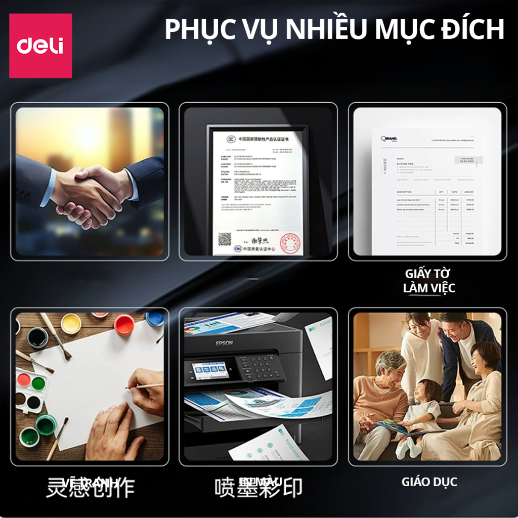 [VOUCHER LIVE 30K] Thùng 5/10 Ream Giấy A4 Deli Giấy In Photo Copy 70gsm Chính Hãng Loại Dày Ream 500 Tờ Chống Lóa Mắt