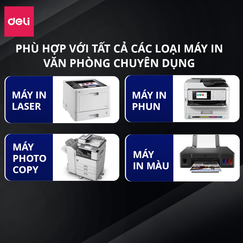 [VOUCHER LIVE 30K] Thùng 5/10 Ream Giấy A4 Deli Giấy In Photo Copy 70gsm Chính Hãng Loại Dày Ream 500 Tờ Chống Lóa Mắt