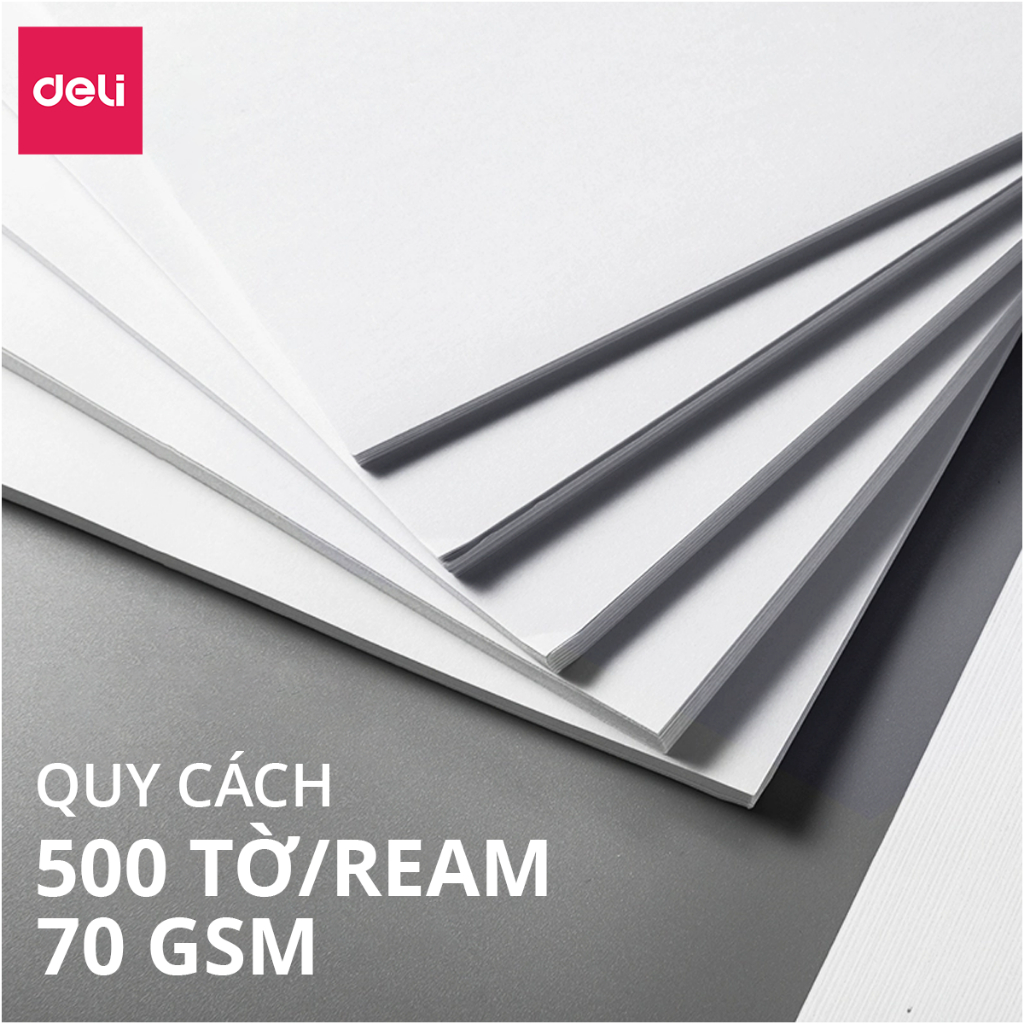 [VOUCHER LIVE 30K] Thùng 5/10 Ream Giấy A4 Deli Giấy In Photo Copy 70gsm Chính Hãng Loại Dày Ream 500 Tờ Chống Lóa Mắt