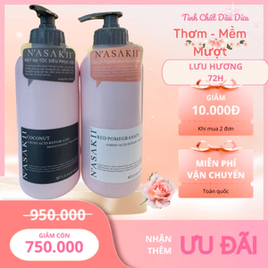 Dầu Gội Xả tinh chất dầu dừa NASAKI 1000ml