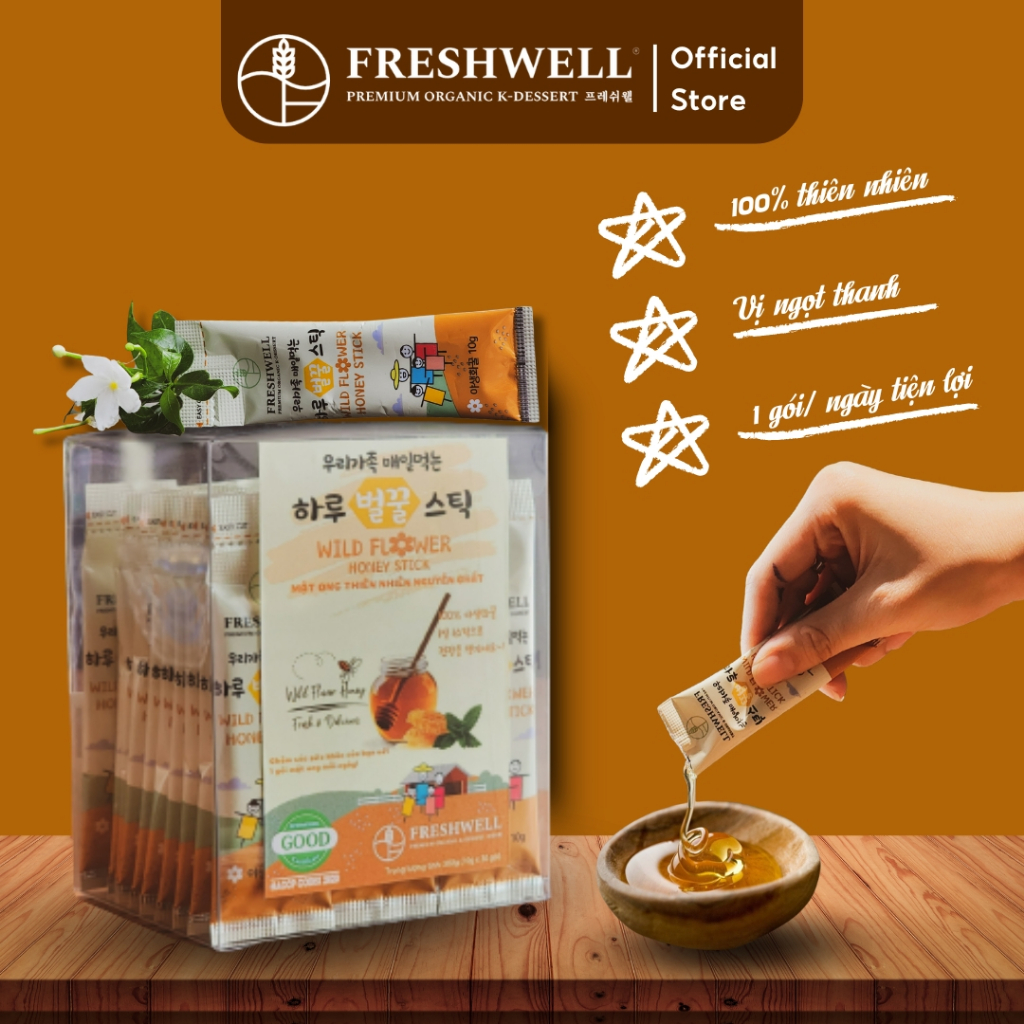 Hộp Mật Ong Hoa Rừng Thiên Nhiên - Honey Stick Freshwell 300g (10g x 30 ...