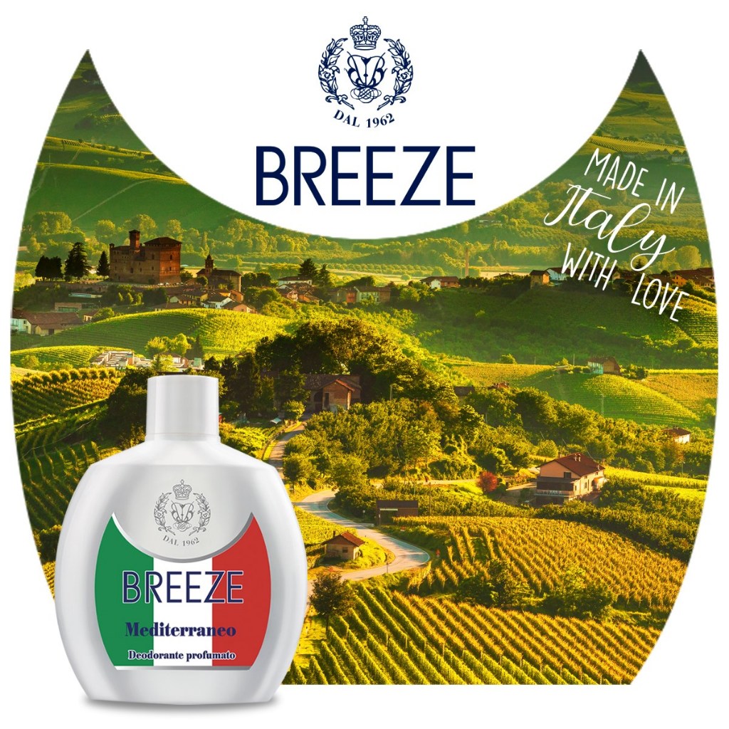 [GIẢM 50%] Xịt Khử Mùi Cơ Thể Không Gas Breeze Squeeze Mediterraneo 100ml – Hương Ý – Khử Mùi 48h