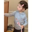 CANDIMIMI Áo cotton dài tay có mũ nhún eo in hình - Phong cách Hàn Quốc