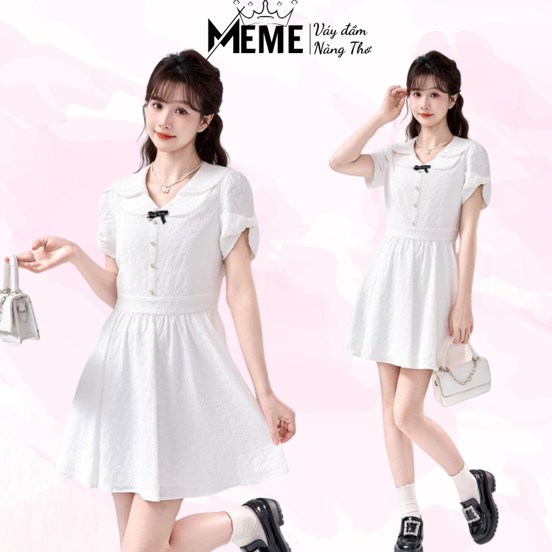 Váy Trắng Ngắn Xoè Chữ A Thiết Kế Cổ Sen Điệu Đà Nữ Tính Cho Nàng - MeMe Boutique [TLV10]