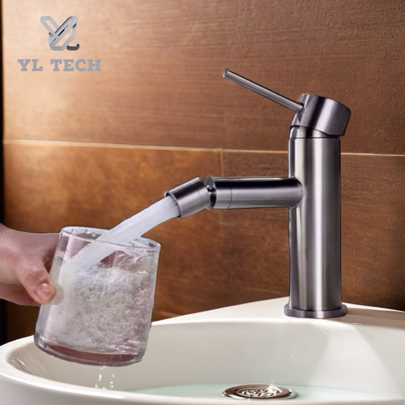 [ Cam Kết Chính Hãng ] Vòi Chậu rửa mặt Lavabo SUPOR 212828-02-LS , nóng lạnh , đầu xoay 360 độ