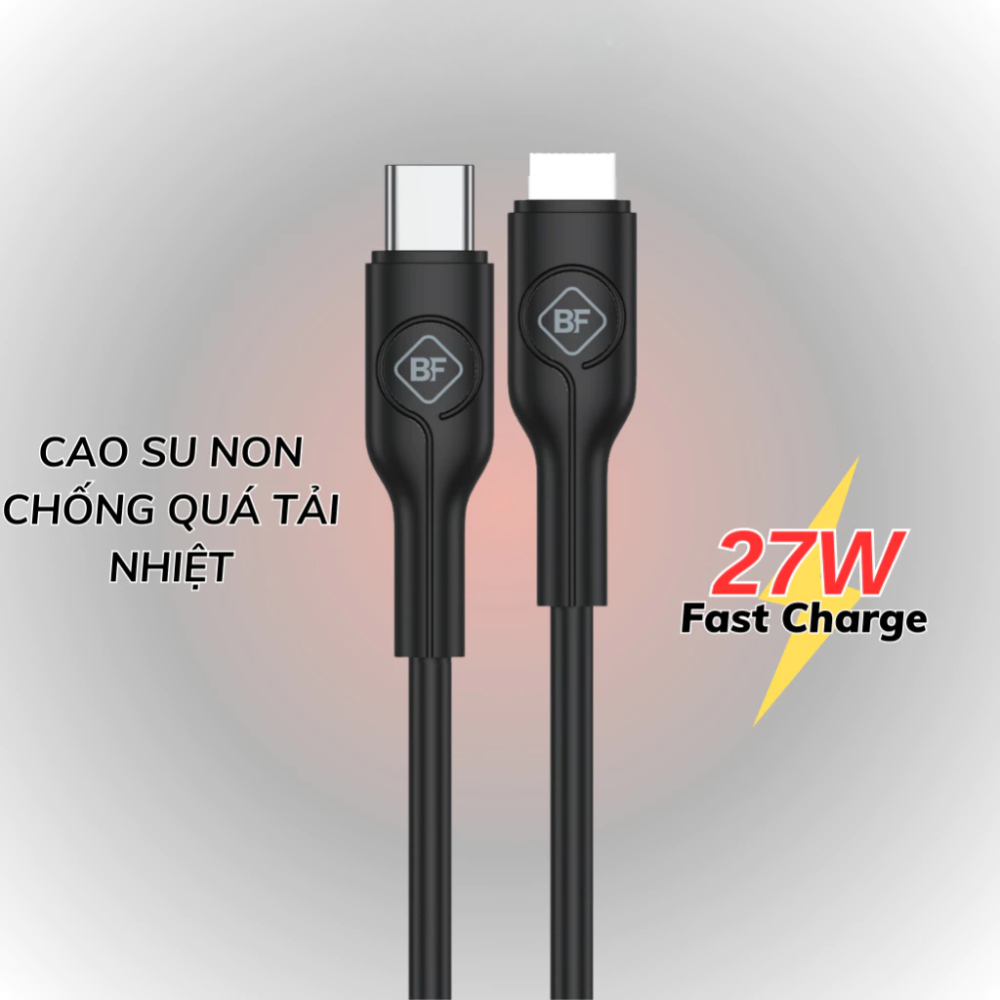 Cáp Sạc Nhanh Mercury Seri 27W CS56 Chính Hãng Basefast Cao su non chống quá tải nhiệt