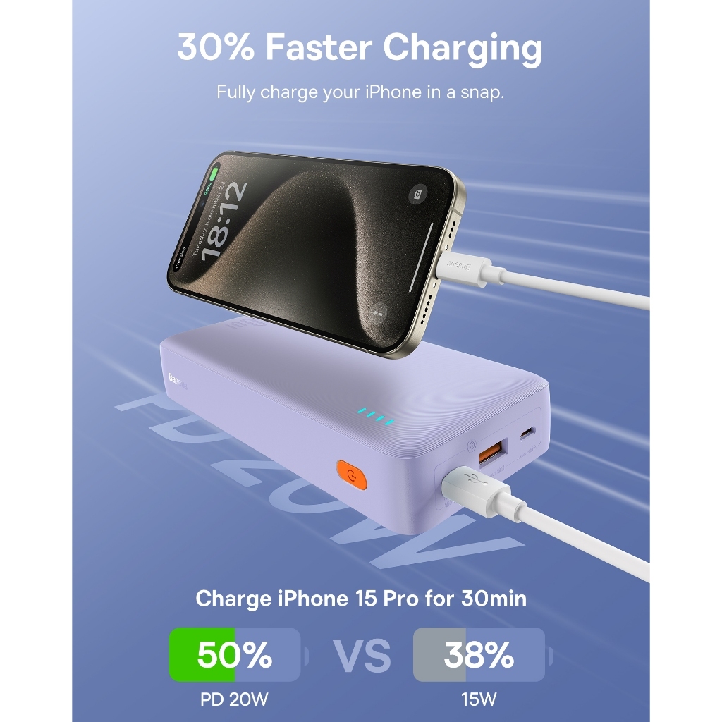 Ảnh Sạc Dự Phòng Baseus Airpow 20000mAh Sạc Nhanh 20W Với Pin Lithium Polymer Có Hỗ Trợ Làm Mát Cho Điện Thoại 4