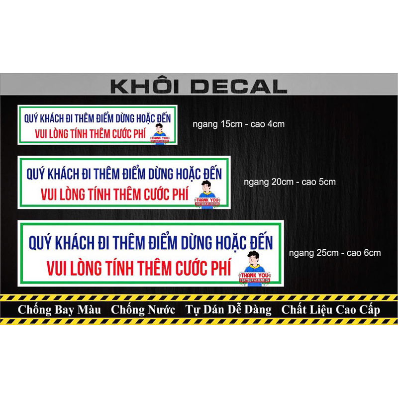 Tem cảnh báo nhắc nhở khách hàng