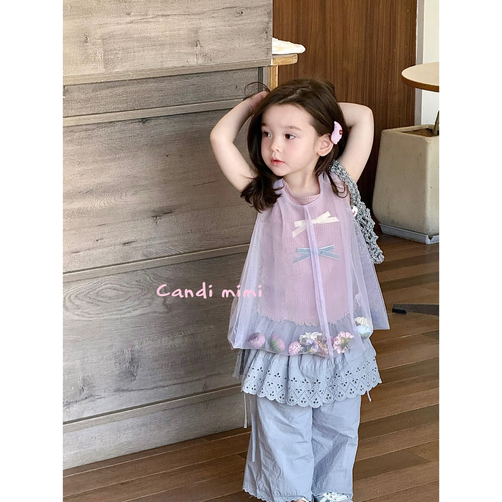 CANDIMIMI Quần suông váy buộc nơ cao cấp - Phong cách Hàn Quốc