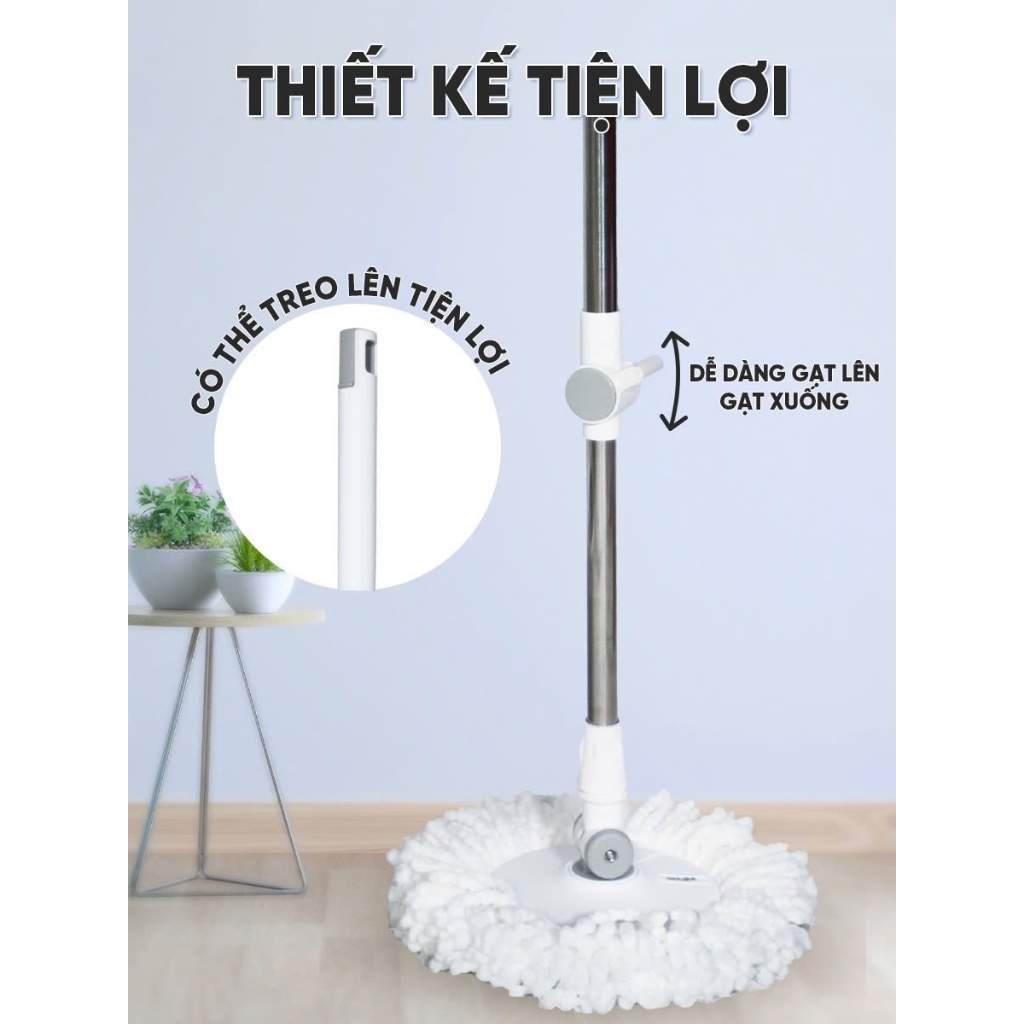 [Võ Hà Linh x MyJae] Bộ Lau Nhà Tròn MyJae Tiện Lợi Thông Minh Giặt Vắt 2 Trong 1