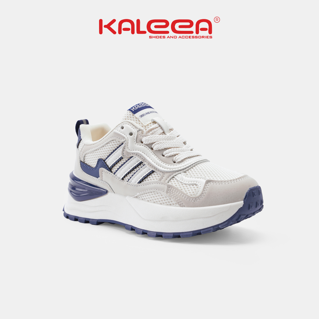 Ảnh Kaleea - Giày Thể Thao Nam/Nữ Sneaker Đế Mềm Cao 5cm Lưới Khí Dệt Kim Phối Da Đi Thoáng - T92 4