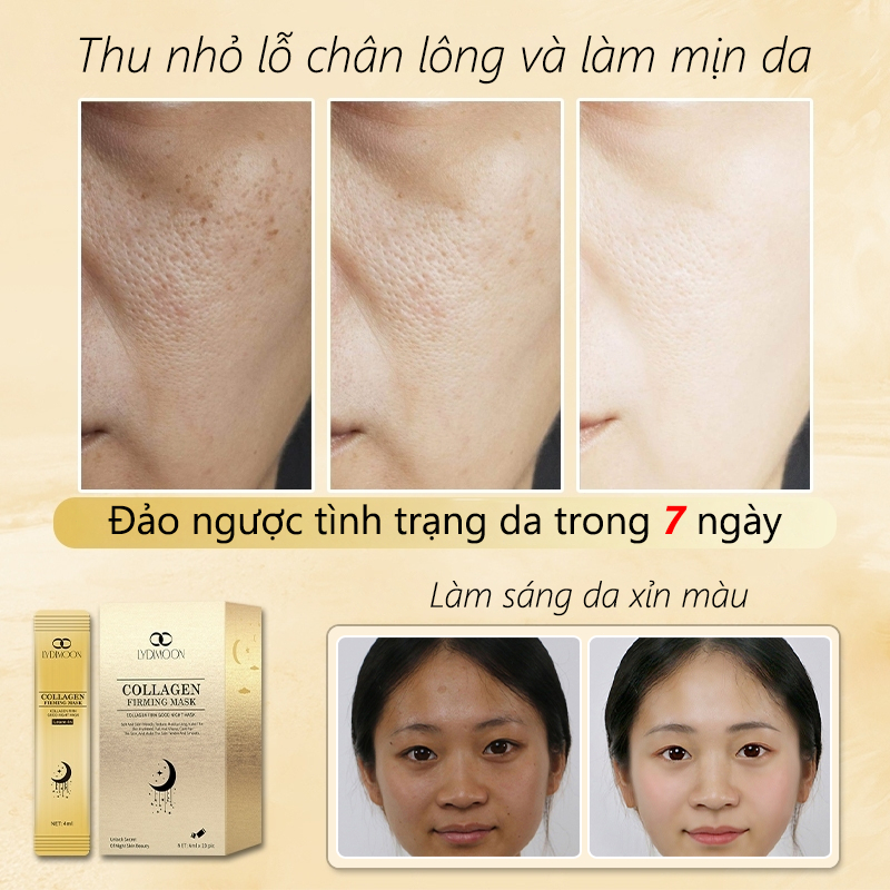 Mặt nạ ngủ Mặt nạ thạch collagen Mặt nạ làm trắng Dưỡng ẩm Chống nhăn Thu nhỏ lỗ chân lông 4ml*20pcs