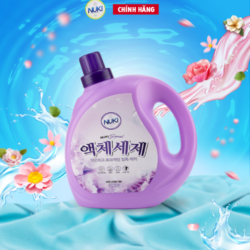 Can Nước Giặt Xả Nuki Special 2 in 1 Hương Nắng Mai - Can 3kg Nước Giặt Xả Quần Áo Thơm Lâu Mềm Vải