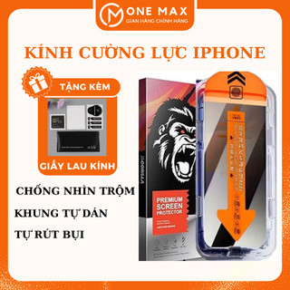 Kính cường lực Tự hút bụi, Chống nhìn trộm, Khung tự dán cho iphone 11 12 13 14 15promax 16 plus X Xr Xs max promax