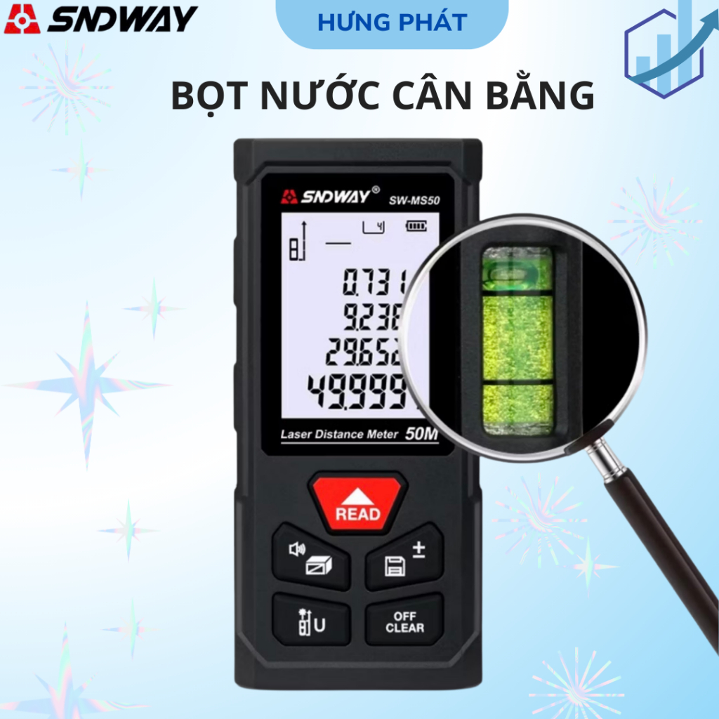 Máy Đo Khoảng Cách Laser SNDWAY 50M 70M 100M – Thước Đo Laser Điện Tử Chính Xác, Nhỏ Gọn
