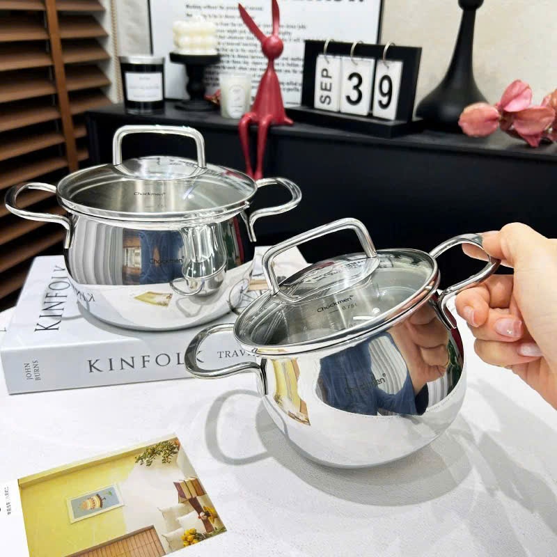 Nồi Inox Chockmen 12 và 14cm,Nồi Nhỏ, Nồi Ăn Dặm Inox Cao Cấp CKM270 CKM271