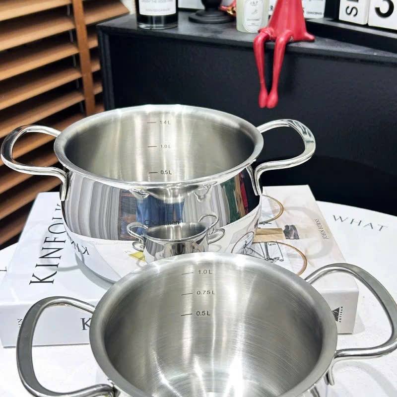 Nồi Inox Chockmen 12 và 14cm,Nồi Nhỏ, Nồi Ăn Dặm Inox Cao Cấp CKM270 CKM271
