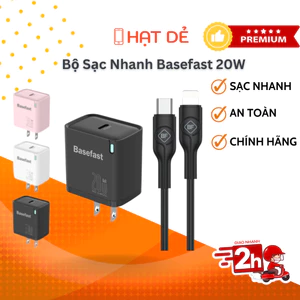 Combo Củ Cáp Sạc nhanh 20W TypeC-L TypeC-C Chính Hãng Basefast BS26 Cá Tính Trẻ Trung