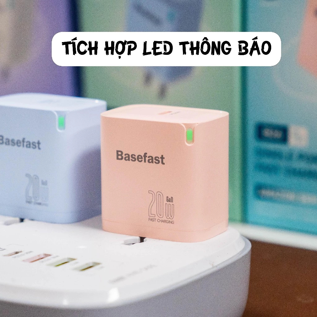 Combo Củ Cáp Sạc nhanh 20W TypeC-L TypeC-C Chính Hãng Basefast BS26 Cá Tính Trẻ Trung