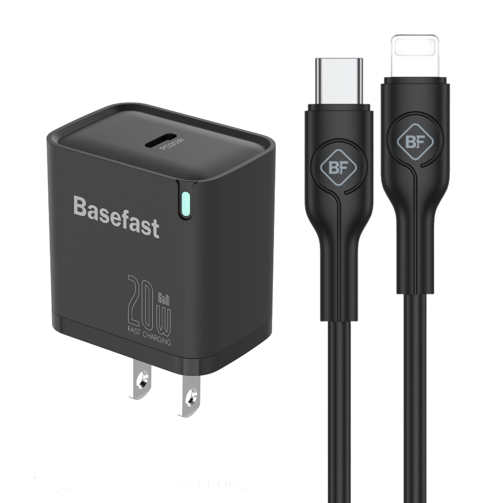 Combo Củ Cáp Sạc nhanh 20W TypeC-L TypeC-C Chính Hãng Basefast BS26 Cá Tính Trẻ Trung