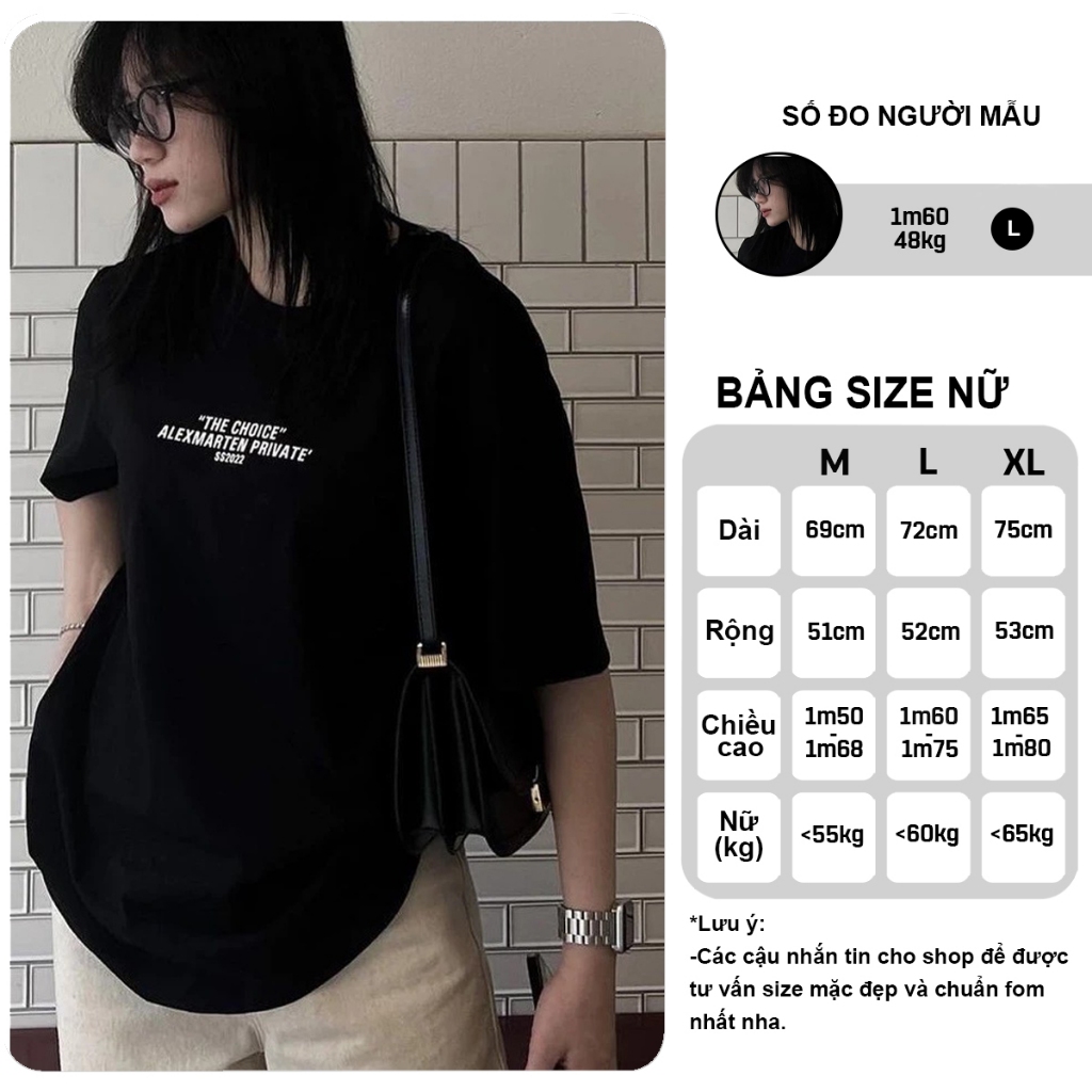 Áo thun nữ BLACKDOKI-THE CHOICE , áo phông hiện đại cá tính chất cotton dày dặn oversize