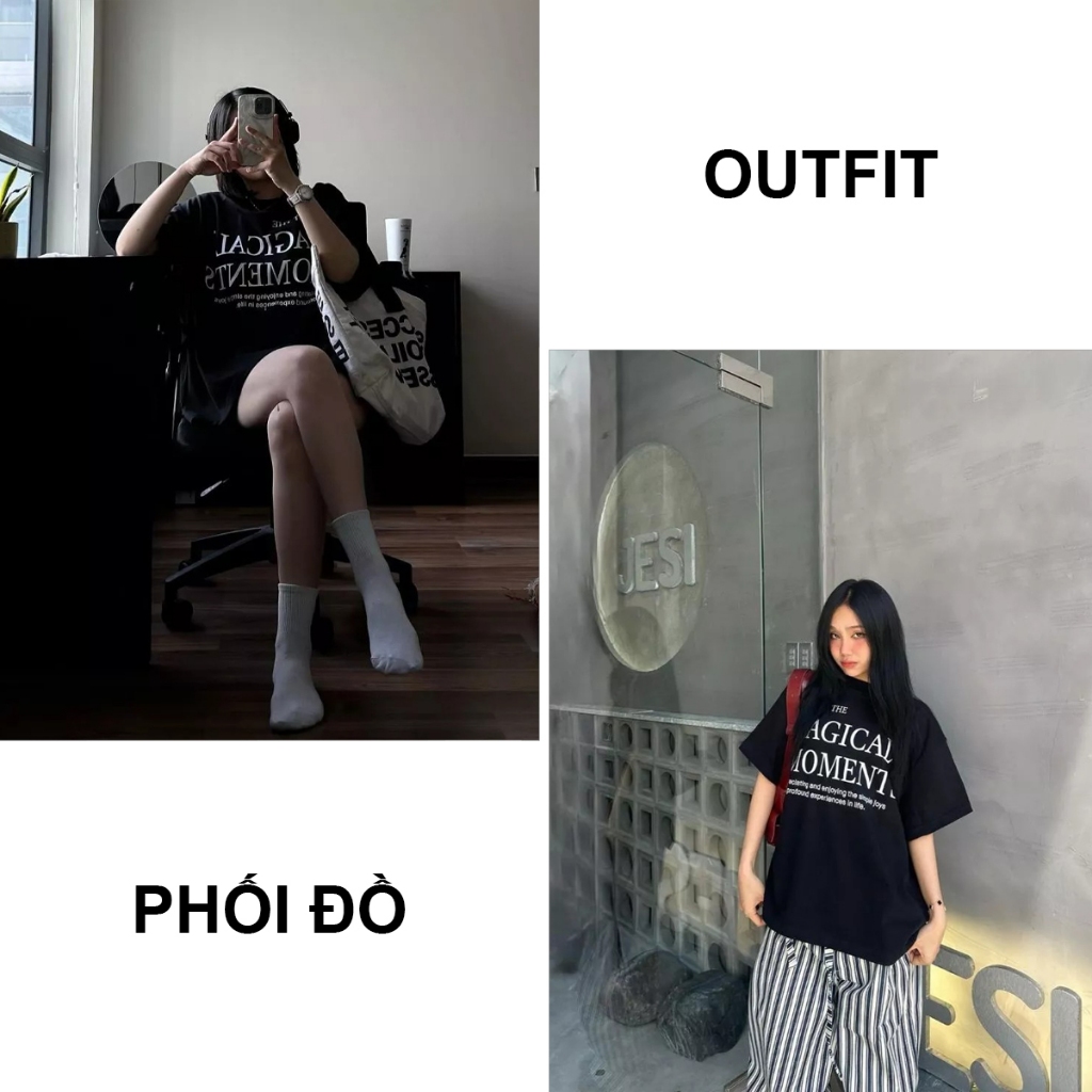 BLACKDOKI Áo thun MAGICAL , áo phông basic hiện đại cá tính chất cotton dày dặn oversize nam nữ