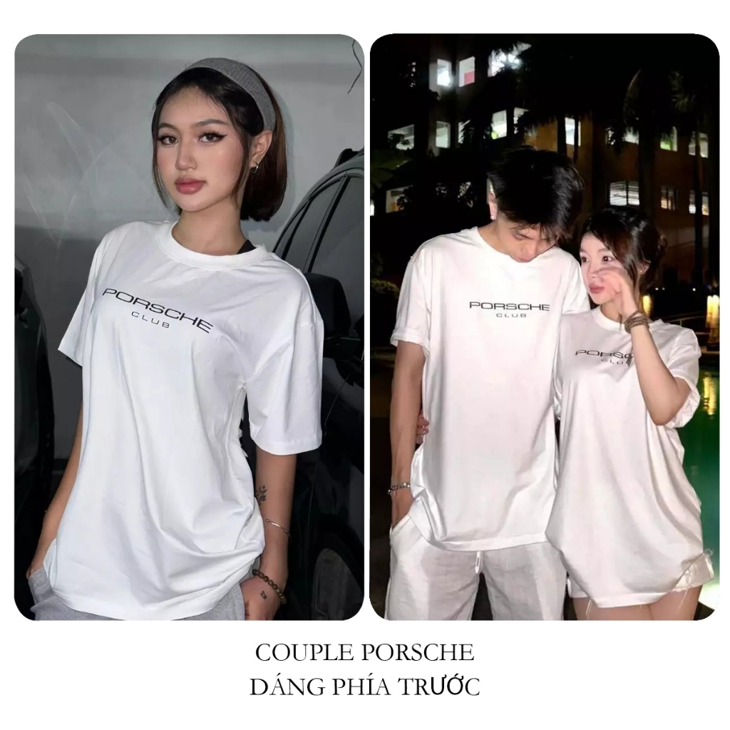 BLACKDOKI Áo thun COUPLE PORSCHE , áo phông basic chất cotton 100% local brand