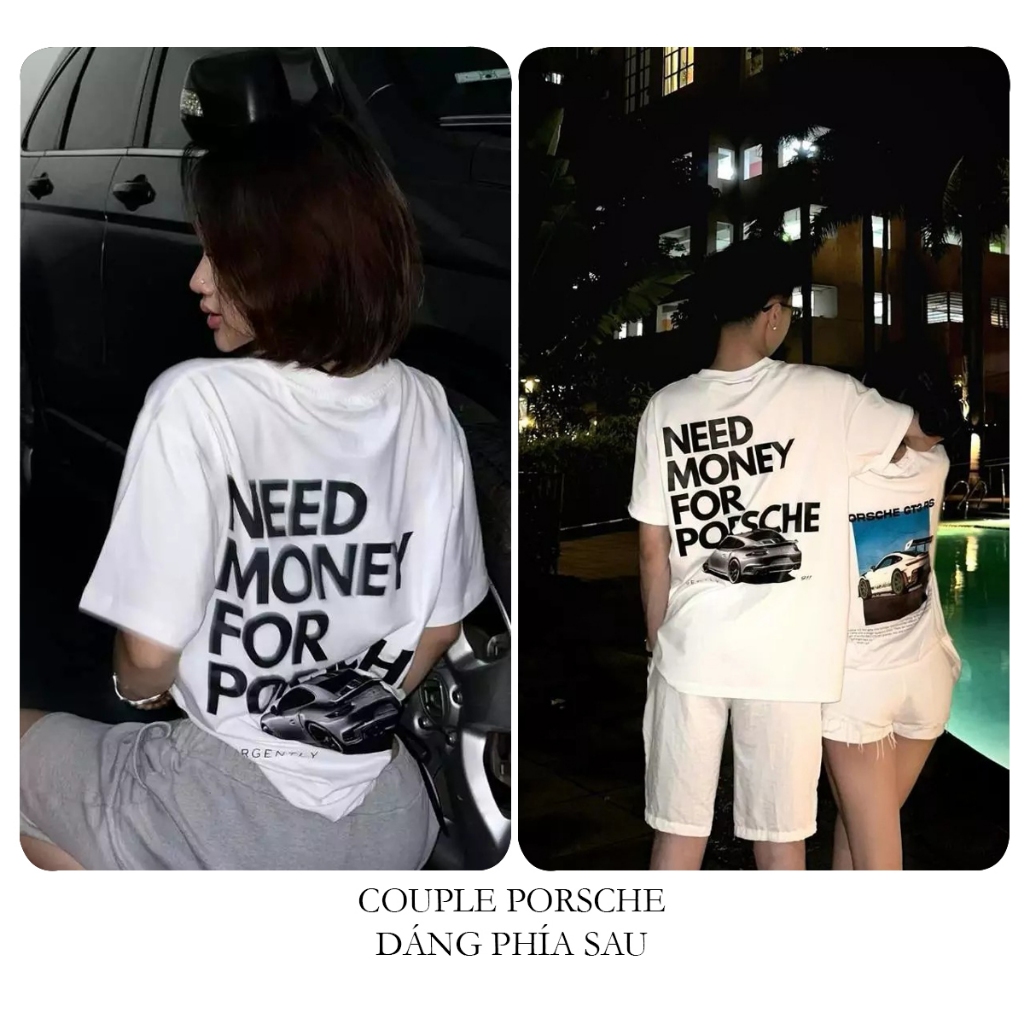 BLACKDOKI Áo thun COUPLE PORSCHE , áo phông basic chất cotton 100% local brand