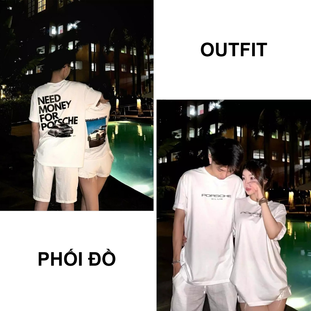 BLACKDOKI Áo thun COUPLE PORSCHE , áo phông basic chất cotton 100% local brand