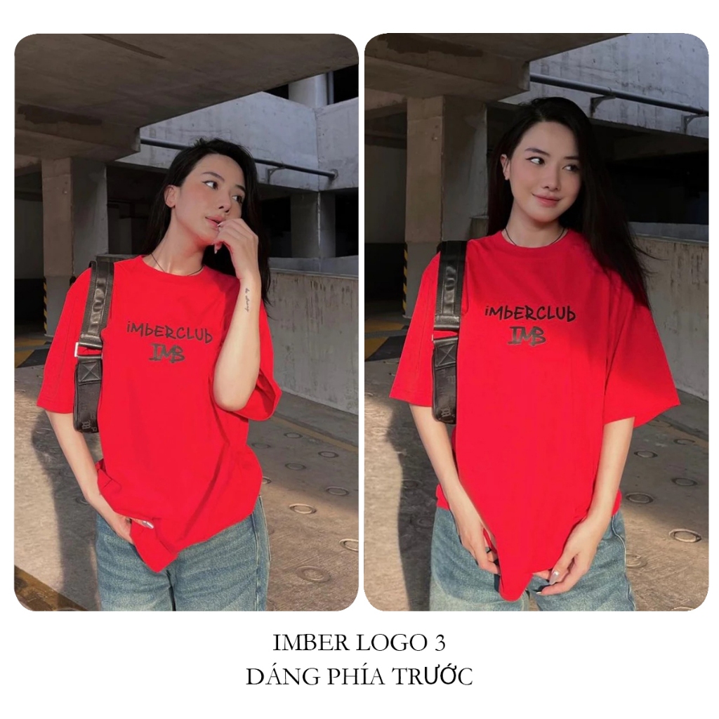Áo thun nữ BLACKDOKI-IMBER LOGO 3 , áo phông basic hiện đại cá tính chất cotton dày dặn oversize