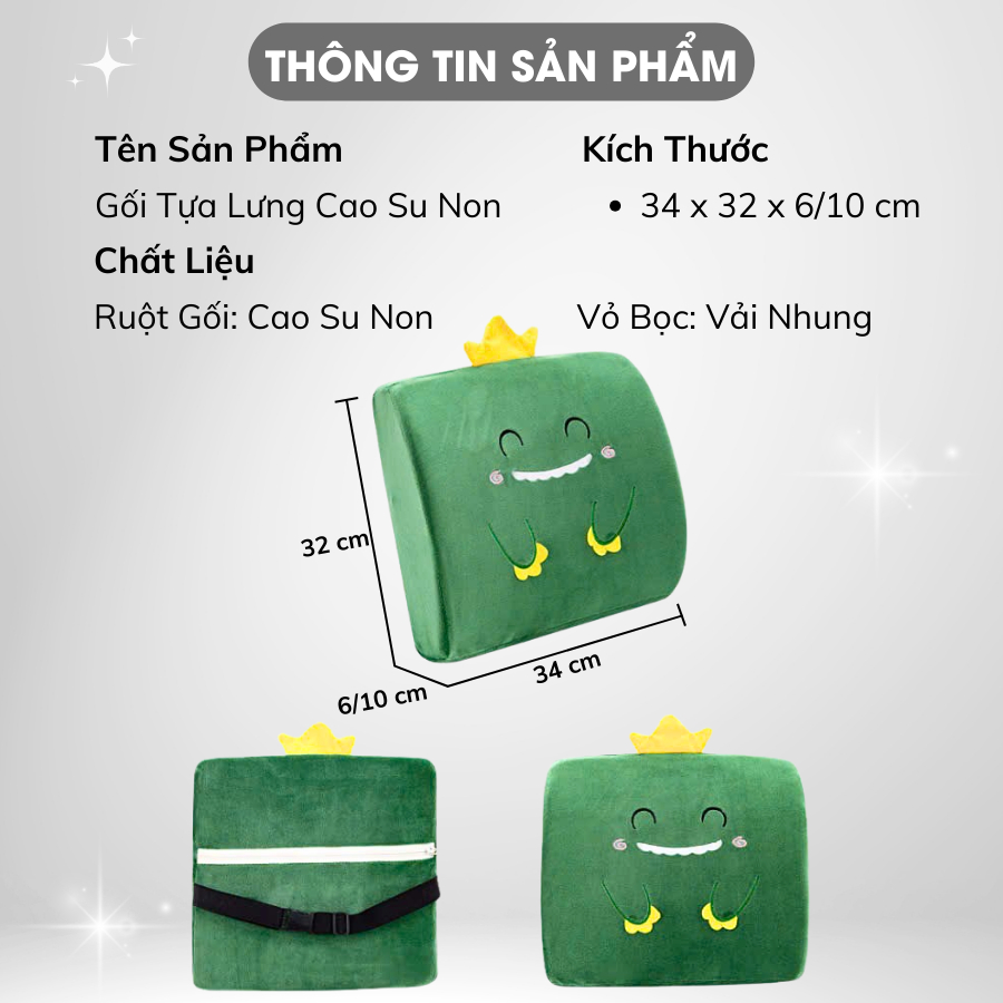 Ảnh Gối Tựa Lưng Văn Phòng Hoạt Hình Cao Su Non Kê Lưng Đàn hồi Hỗ Trợ Cột Sống Gối kê Lưng Phù Hợp Cho Văn Phòng Sofa Ô Tô 3