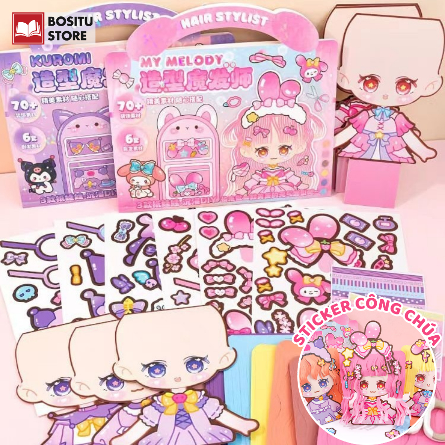 Sticker Phối Đồ Công Chúa Chibi - Bộ Sticker Sáng Tạo Nhiều Màu - Đồ ...