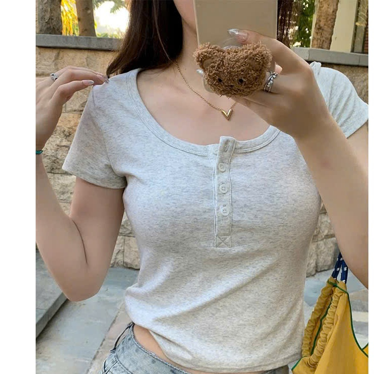 [CÓ SIZE] Áo Thun Ngắn Tay RANSHI Cổ Tròn Form Dáng Basic Chất Thun Tăm Co Giãn Dễ Phối Đồ