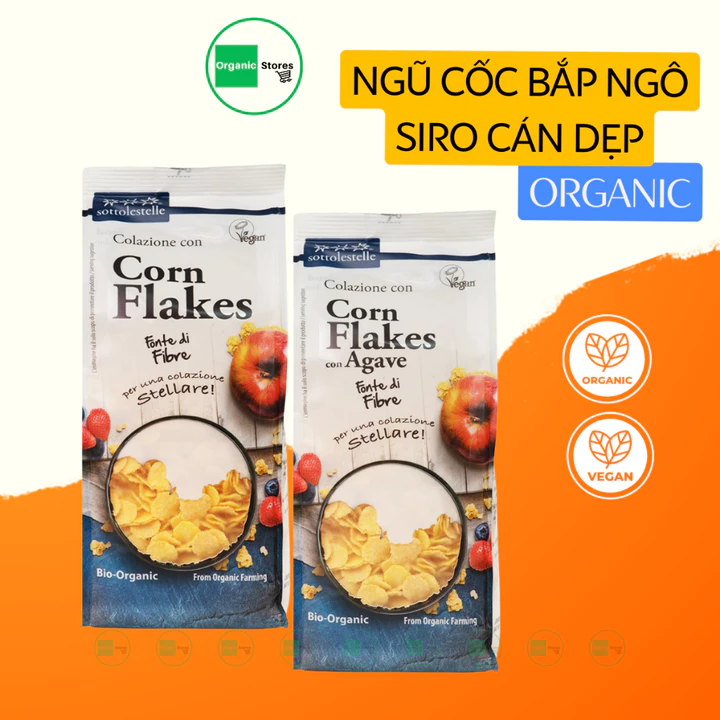 Ngũ cốc Ăn sáng hữu cơ bắp ngô - bắp ngô siro cán dẹp 250gr - Sotto - Ăn Kiêng - Ăn thực dưỡng - OrganicStores