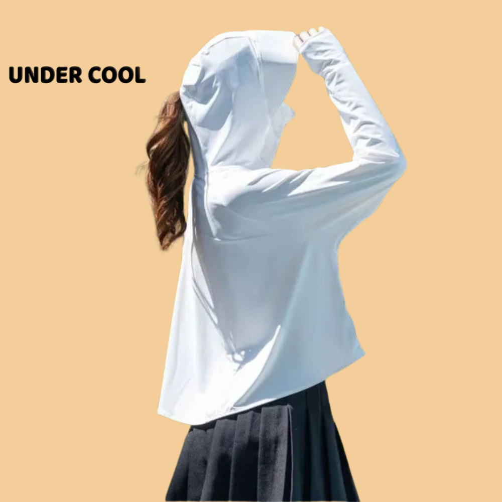 Áo Chống Nắng Nữ Dáng Lửng Xòe Mũ Vành UNDERCOOL Thun Lạnh Thoáng Mát ACN02