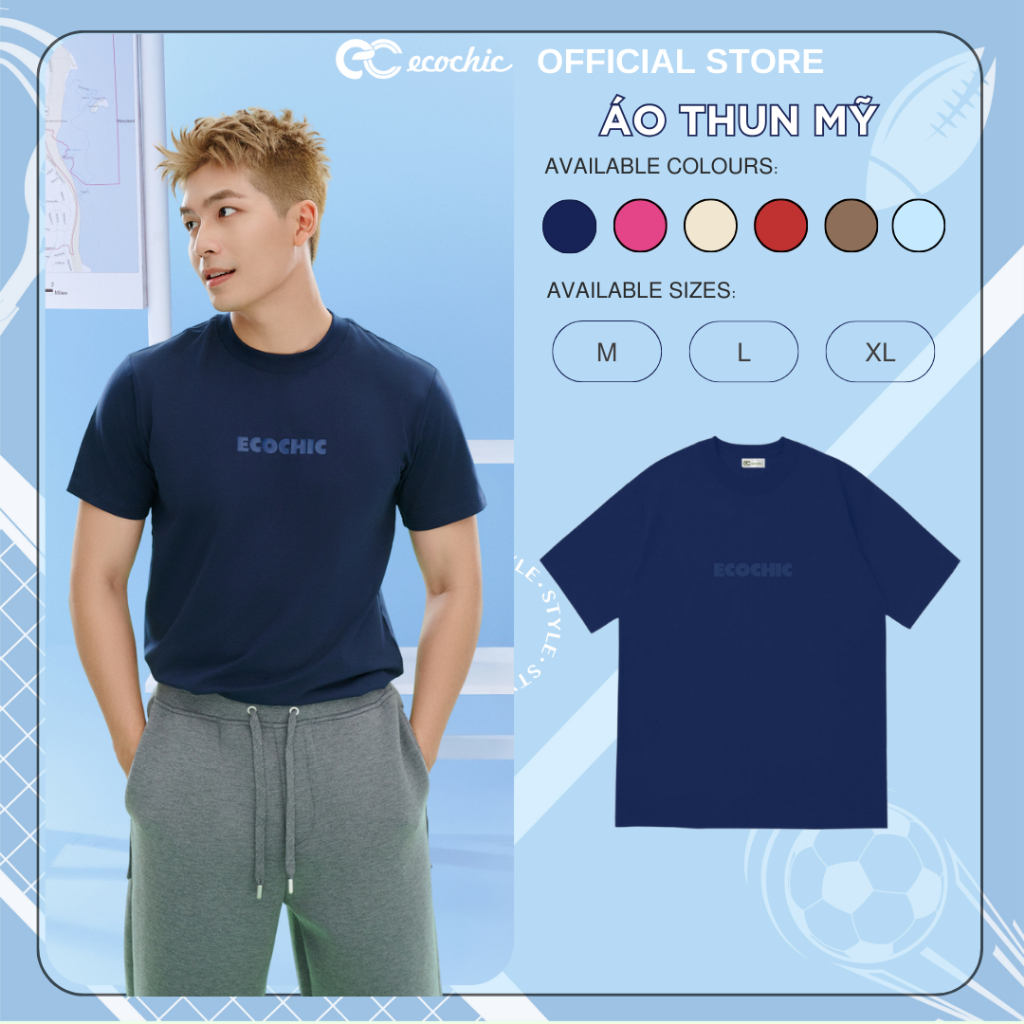 Áo Thun Local Brand Basic Logo ECOCHIC Mix Chính Hãng Form Rộng Phông Nam Nữ Unisex Oversize 100% Cotton B081