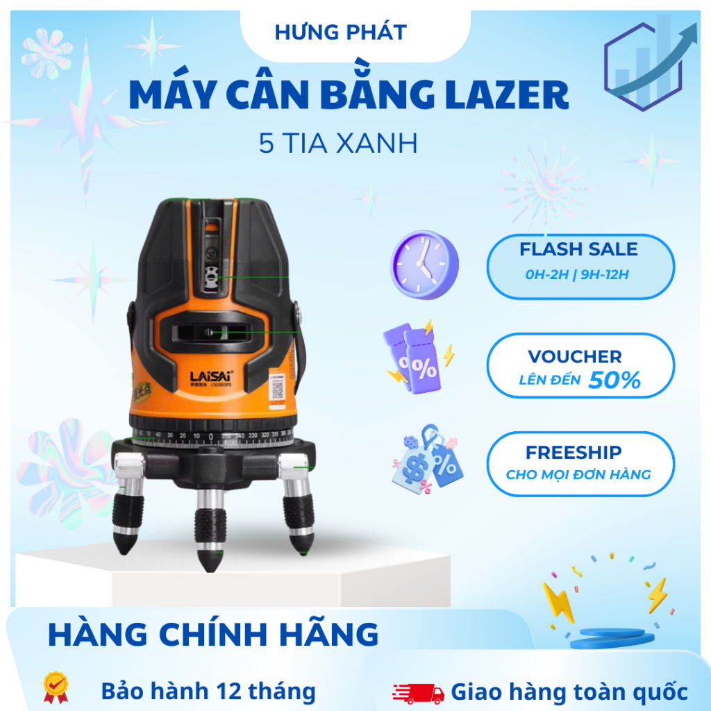 Máy bắn cốt 5 tia - Máy cân bằng Laser Laisai 5 tia xanh chính hãng.