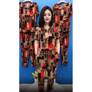 [⚡️GIẢM GIÁ 35%⚡️] Đồ bộ TRUNG NIÊN nữ phối họa tiết sọc Ô VUÔNG ,quần 9 TẤC ống vừa cao cấp 43-82kg