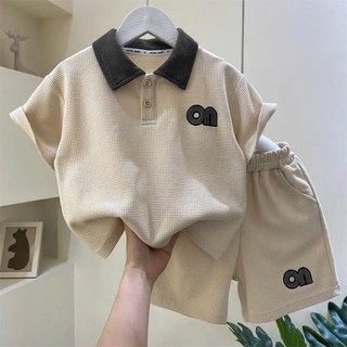 Bộ quần áo cộc tay cổ bẻ mùa hè dành cho trẻ em 10-45kg,chất cotton ,Sét đồ bộ cổ trụ dành cho bé trai