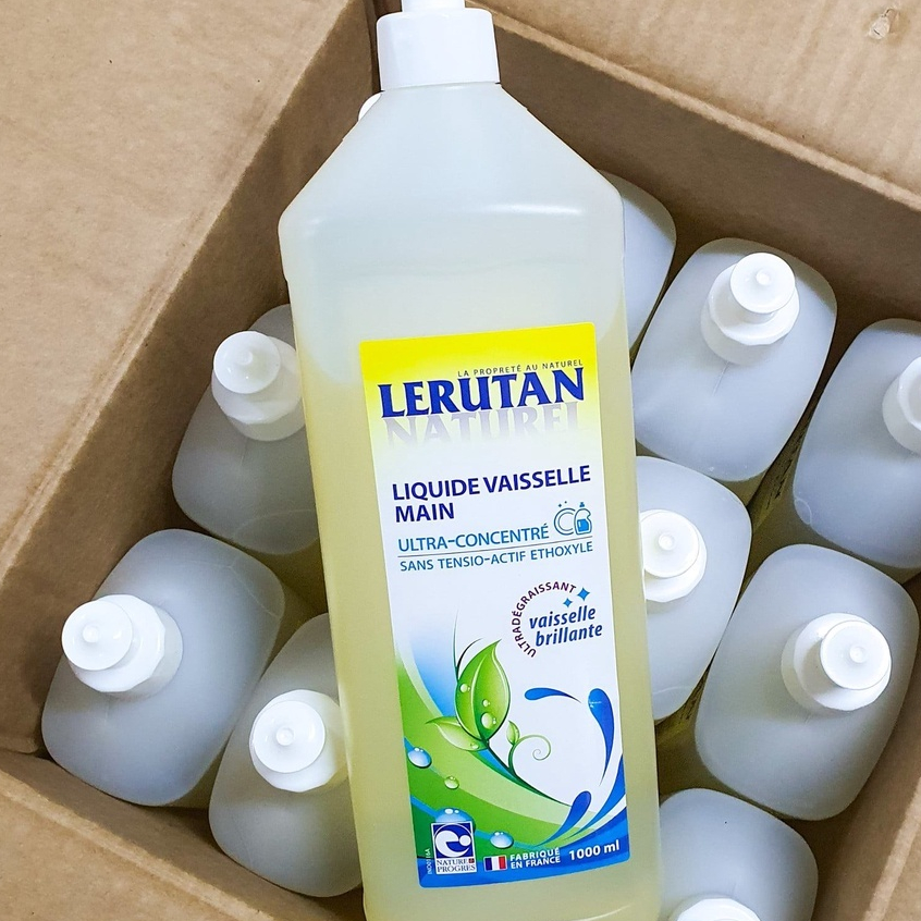 Nước rửa bát đậm đặc hữu cơ hương chanh Lerutan Organic Dishwashing Liquid Lemon 1L