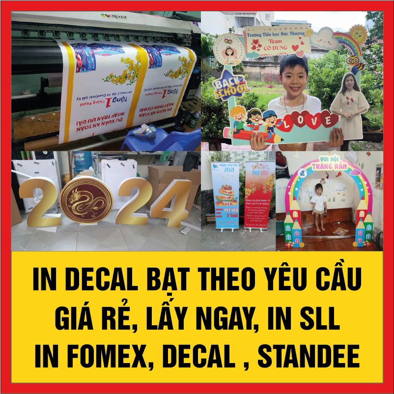 In Decal Theo Yêu Cầu, in Sticker, In standee, fomex số lượng lớn, in ...