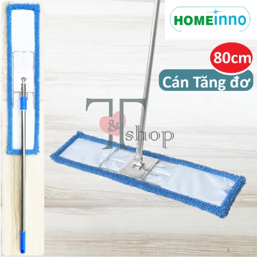 Cây Lau Nhà Công Nghiệp Cán Tăng Đơ Inox Bẹ San Hô 80cm Homeinno Dài 100 - 150cm