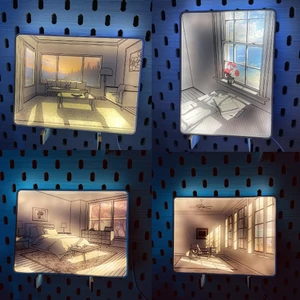 Tranh đèn led 3D đổi màu - Tranh đèn led 3D 3 chế độ màu - trang trí bàn làm việc, đèn ngủ