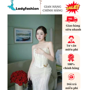 Váy đầm ren maxi dự tiệc dáng dài dự tiệc cao cấp phong cách Tiểu Thư