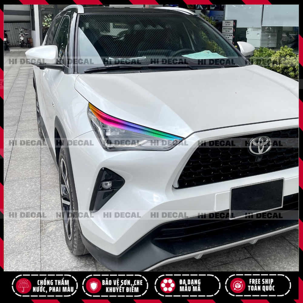 Tem dán đèn Yaris Cross, decal đèn xe  Yaris trang trí xe chống nước, bền màu
