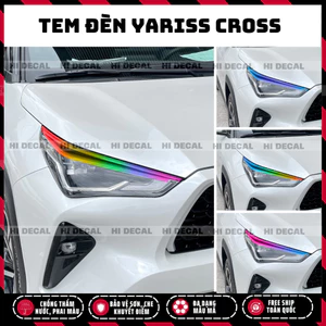 Tem dán đèn Yaris Cross, decal đèn xe Yaris trang trí xe chống nước, bền màu