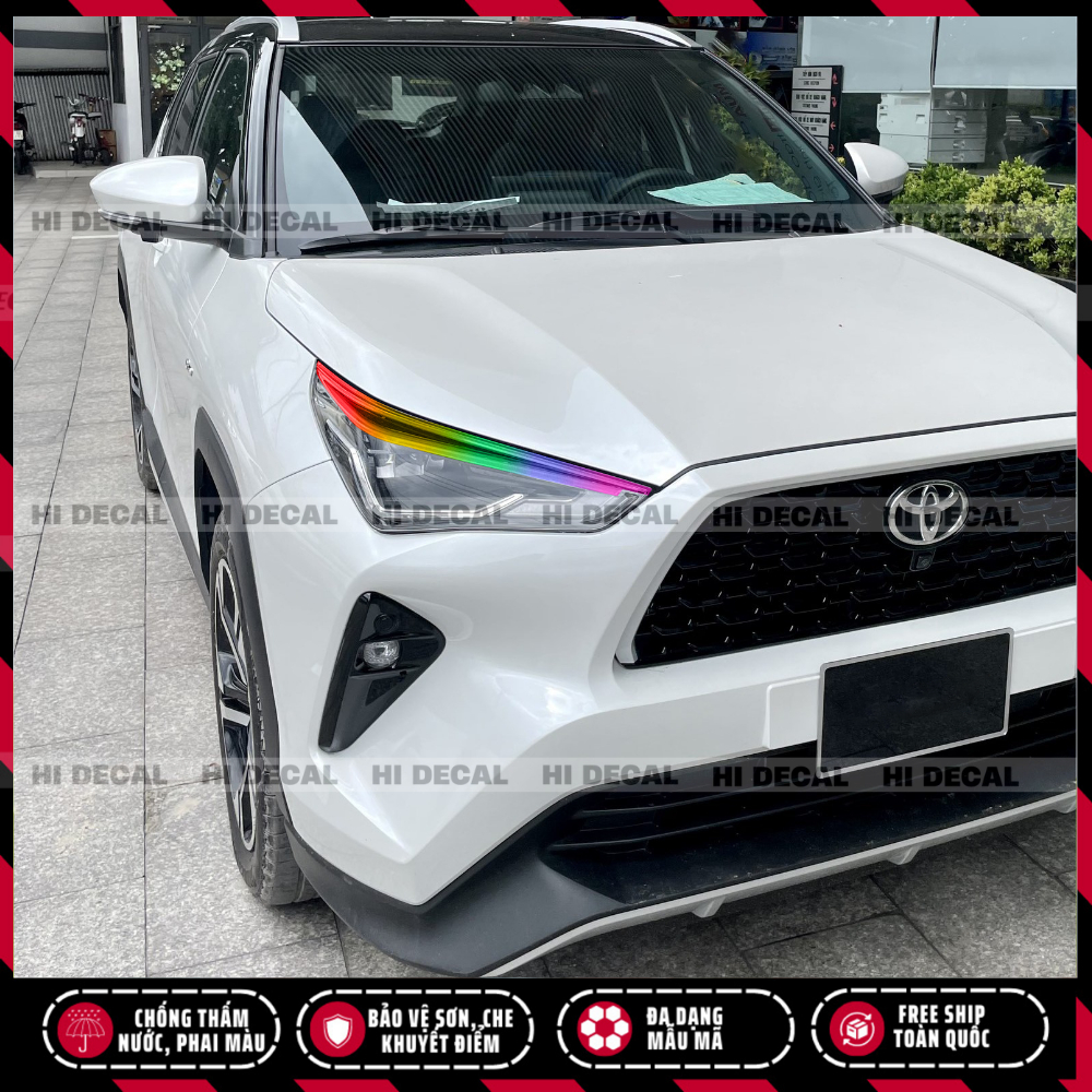 Tem dán đèn Yaris Cross, decal đèn xe  Yaris trang trí xe chống nước, bền màu
